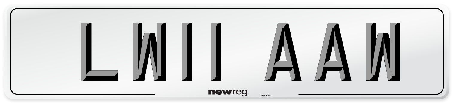 LW11 AAW Number Plate from New Reg
